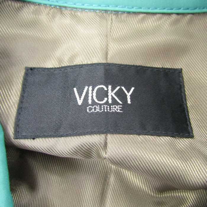  Vicky trench coat spring coat plain outer lady's 1 size green VICKY