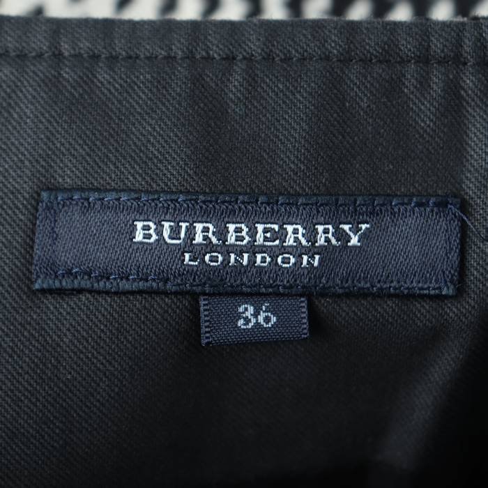 バーバリーロンドン スカート チェック柄 ウール100％ ボトムス 黒 レディース 36サイズ ホワイト BURBERRY LONDON_画像3