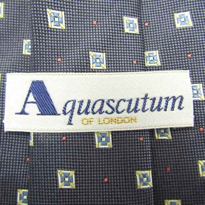 アクアスキュータム ブランド ネクタイ 小紋柄 ドット シルク 日本製 メンズ グレー Aquascutum_画像4