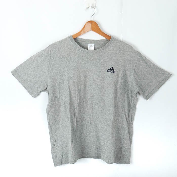 アディダス 半袖Tシャツ ロゴT スポーツウエア コットン100% メンズ Mサイズ グレー adidas_画像1