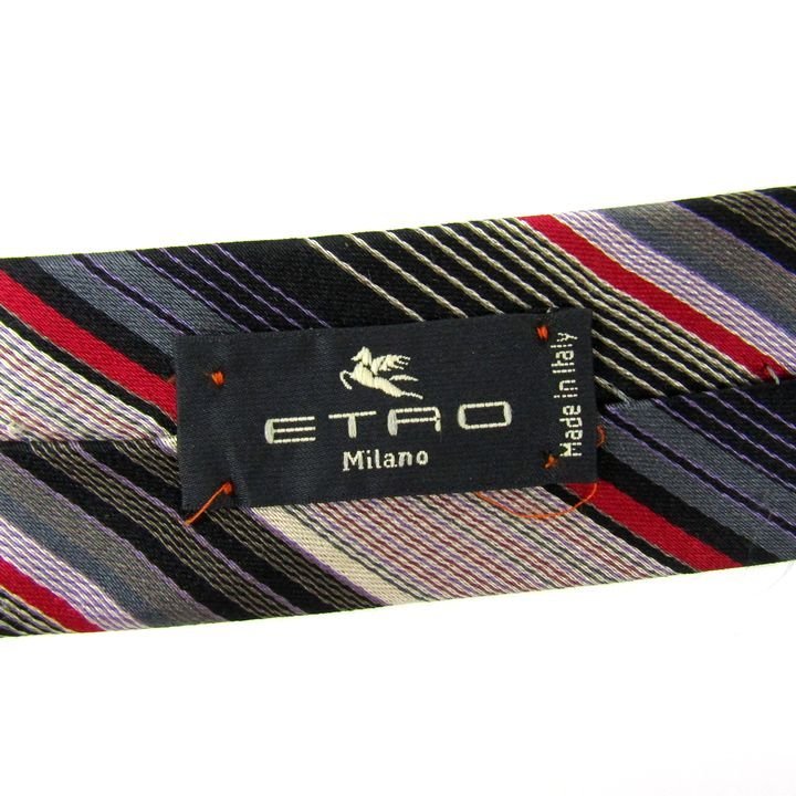 エトロ ブランドネクタイ ワイドタイ ストライプ柄 シルク イタリア製 メンズ マルチカラー ETRO_画像3