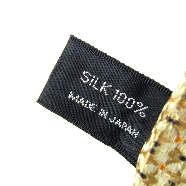 キミジマ ブランドネクタイ 小紋柄 シルク 日本製 メンズ ベージュ系 KIMIJIMA PARIS TOKYO_画像4