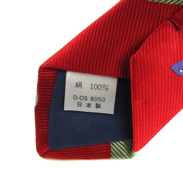  united color zob Benetton brand necktie stripe pattern national flag pattern silk men's red UNITED COLORS OF BENETTON