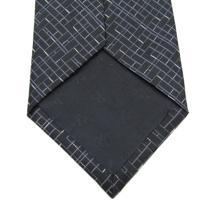  Calvin Klein CK brand necktie widetie . what . pattern silk made in Japan men's black Calvin klein