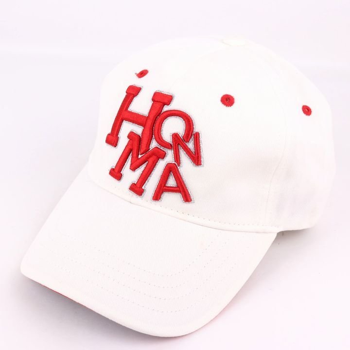 本間ゴルフ キャップ ロゴ刺繍 ベルクロ 綿100％ ゴルフウエア ブランド 帽子 レディース メンズ フリーサイズ ホワイト HONMA_画像1
