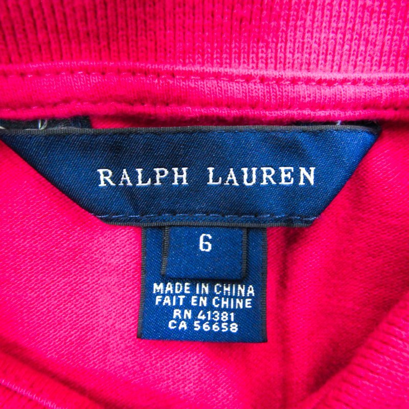 ラルフローレン 半袖ワンピース ポロワンピース キッズ 女の子用 6サイズ ピンク RALPH LAUREN_画像3