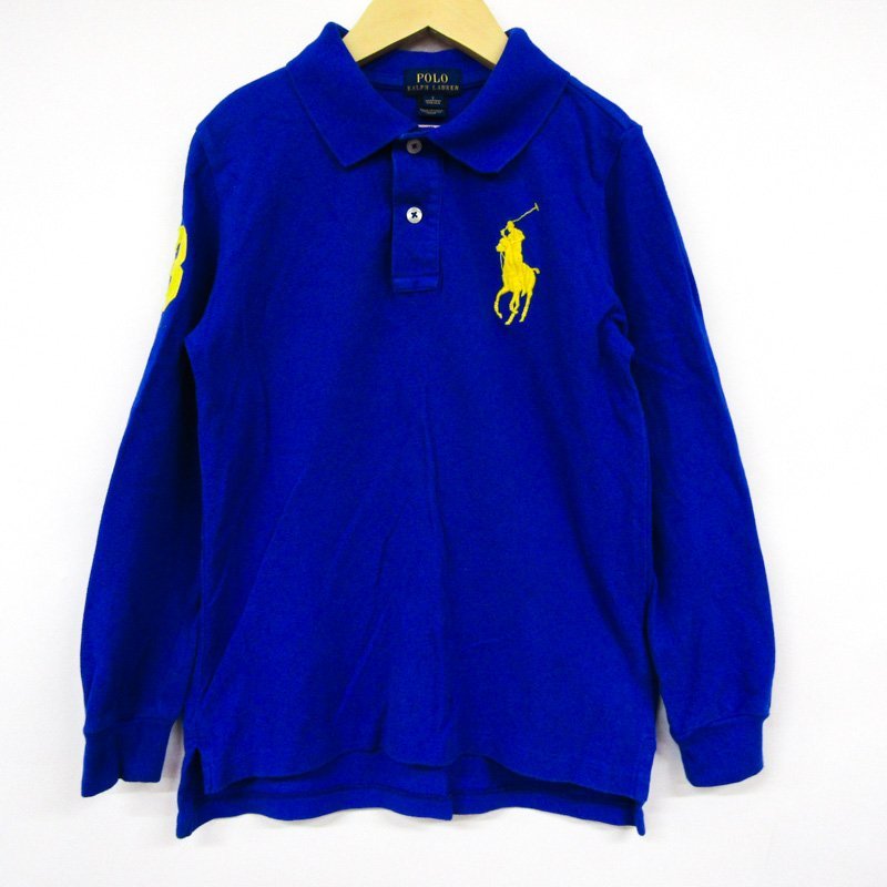 ポロ・ラルフローレン 長袖ポロシャツ ビッグポニー キッズ 男の子用 9 1/32サイズ ブルー POLO RALPH LAUREN_画像1