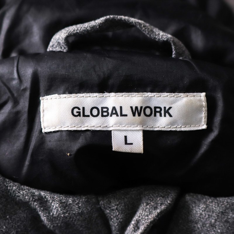 グローバルワーク ダウンジャケット ジャンパー アウター キッズ 男の子用 Lサイズ グレー GLOBAL WORK_画像3