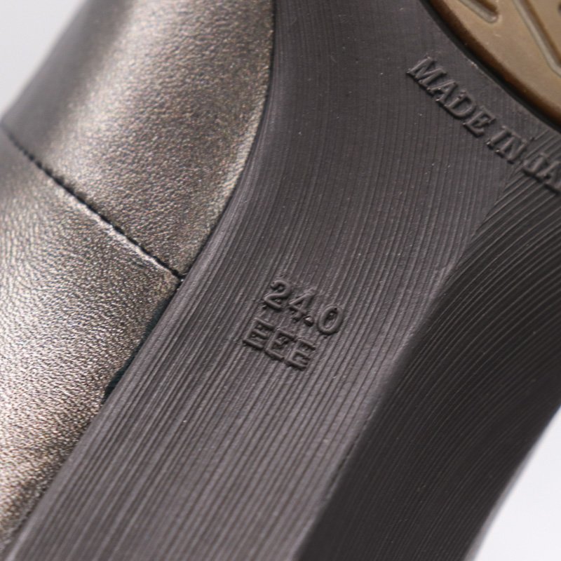 ファン パンプス 幅広 3E ストラップ 靴 シューズ 日本製 レディース 24cmサイズ ゴールド FAN_画像4