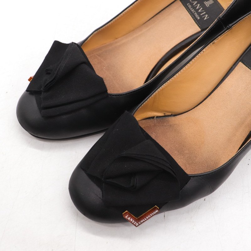 ランバン パンプス 靴 シューズ 日本製 黒 レディース 23cmサイズ ブラック LANVIN_画像2