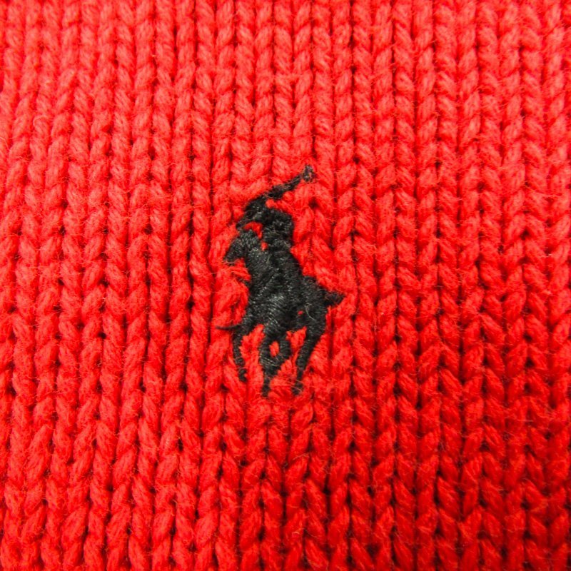 ポロバイラルフローレン 長袖セーター ハーフジップニット 日本製 キッズ 男の子用 5サイズ レッド Polo by Ralph Lauren_画像6