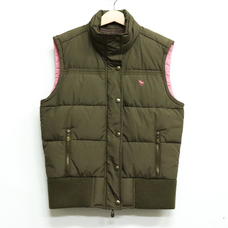  Abercrombie down vest outer Kids for girl XL size green ABERCROMBIE