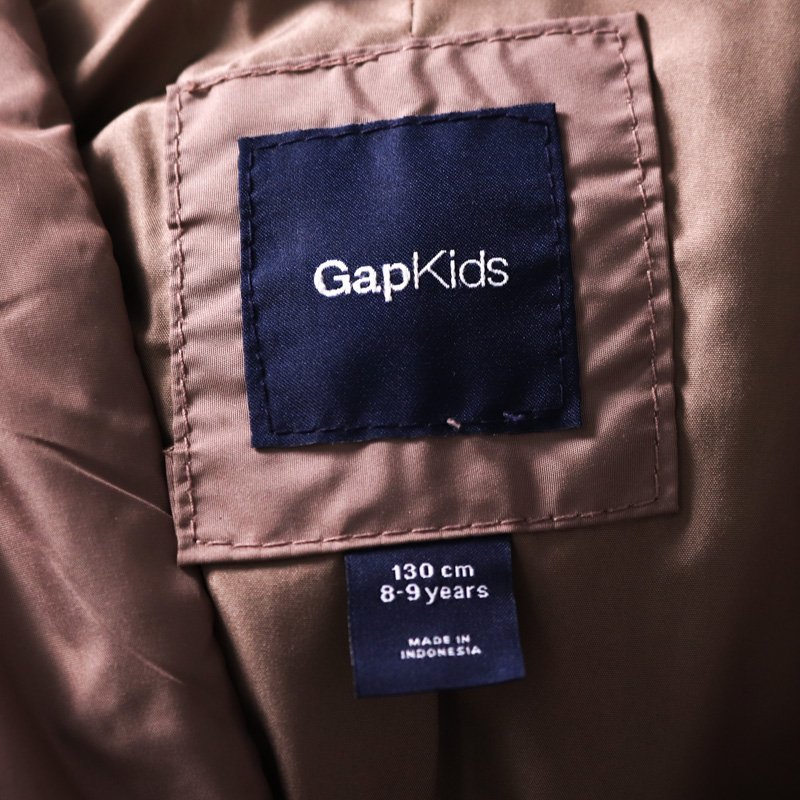  Gap long coat with cotton fur attaching outer Kids for girl 130 size Brown GAP