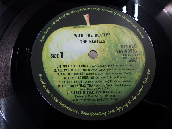 mK6｜無傷！【 LP / TOSHIBA EMI JP MAT: 2S/2S / w/OBI 】「WITH THE BEATLES」ビートルズ_画像5