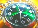 特別セール★バルダザール逆回転懐中時計 グリーン 秒針も逆回転+ハングル文字盤婦人腕時計おまけ カラフル★緑の逆回転懐中時計