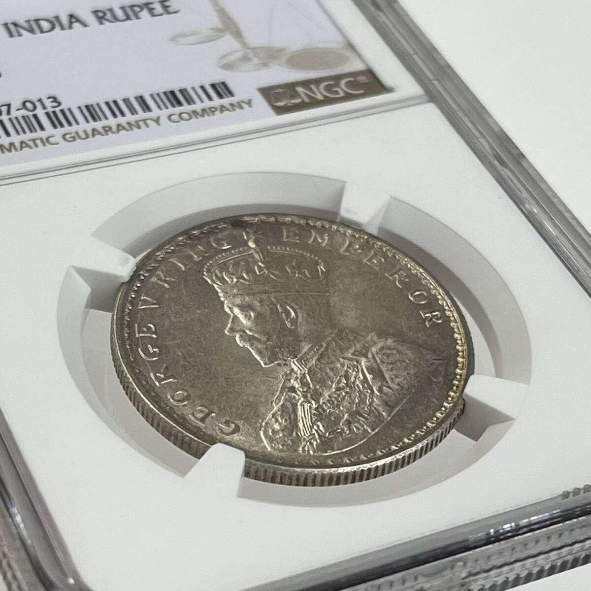 1919C 英領インド 1ルピー 銀貨 NGC MS63 ジョージ5世　アンティークコイン 貨幣 硬貨 銀貨 金貨 世界 (管理C11)_画像5