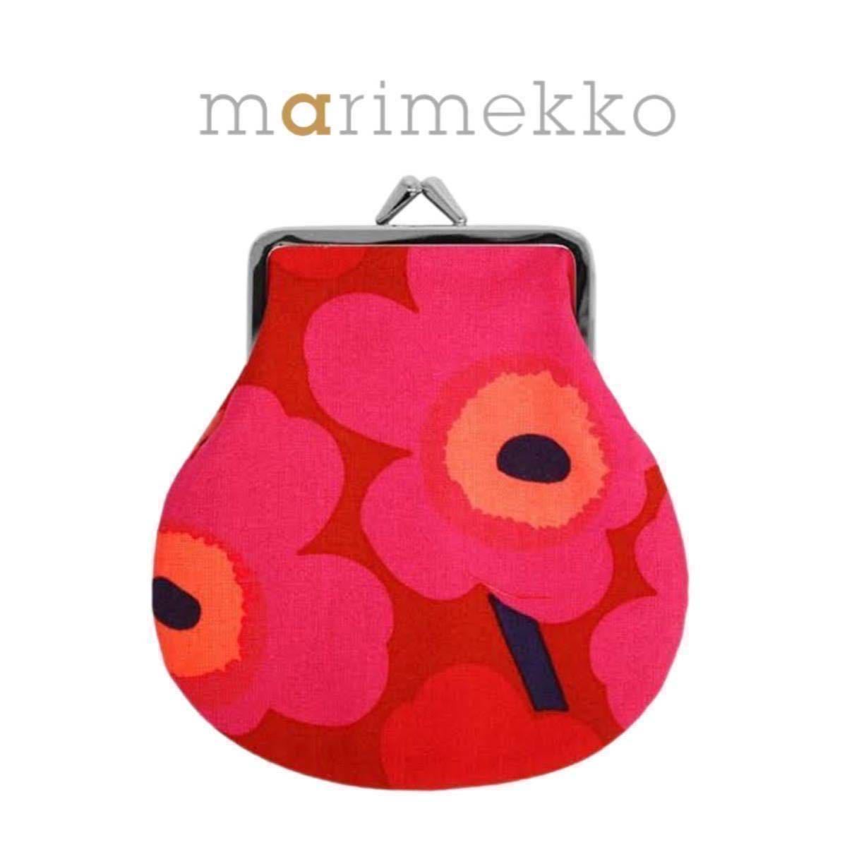 《マリメッコmarimekko／新品》がま口 コインケース 小物入れ／PIENI KUKKARO ウニッコ MINI UNIKKO／020310 301／レッド／MR000232_画像1