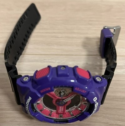(美品)　CASIO カシオ G-SHOCK ジーショック メンズ QZ クオーツ 腕時計 GA-110NC　黒　紫　現状品_画像3