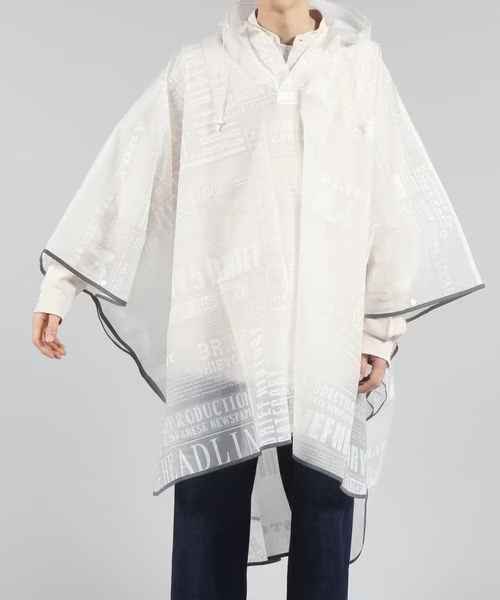 niko and... Nico and original News paper pattern rain poncho ( white ) rainwear raincoat 