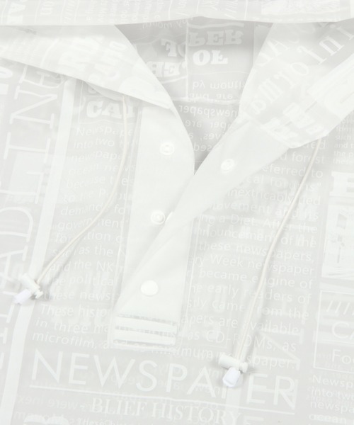 niko and... Nico and original News paper pattern rain poncho ( white ) rainwear raincoat 