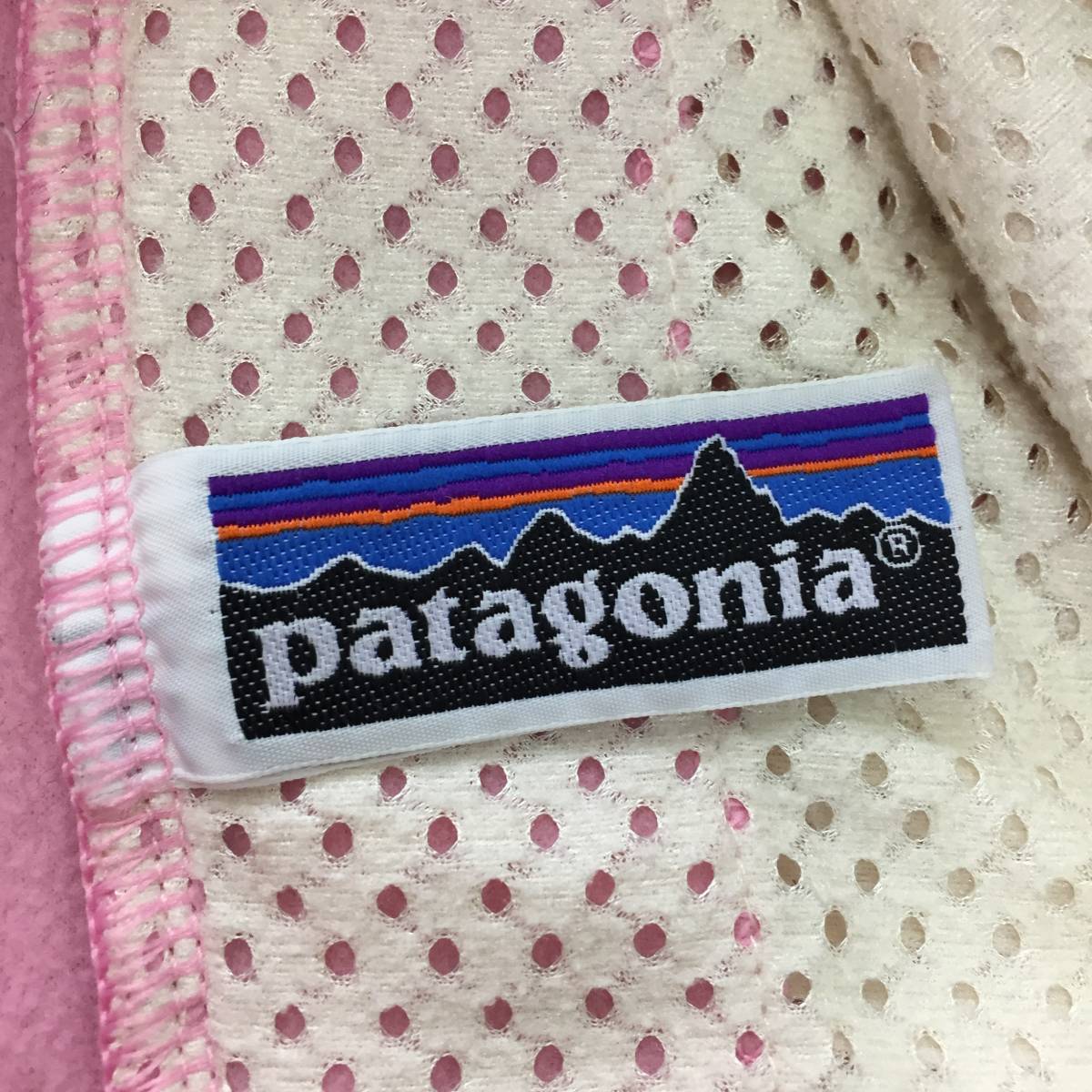 patagonia Patagonia jumper Logo pattern Kids lady's pink peach color L size 