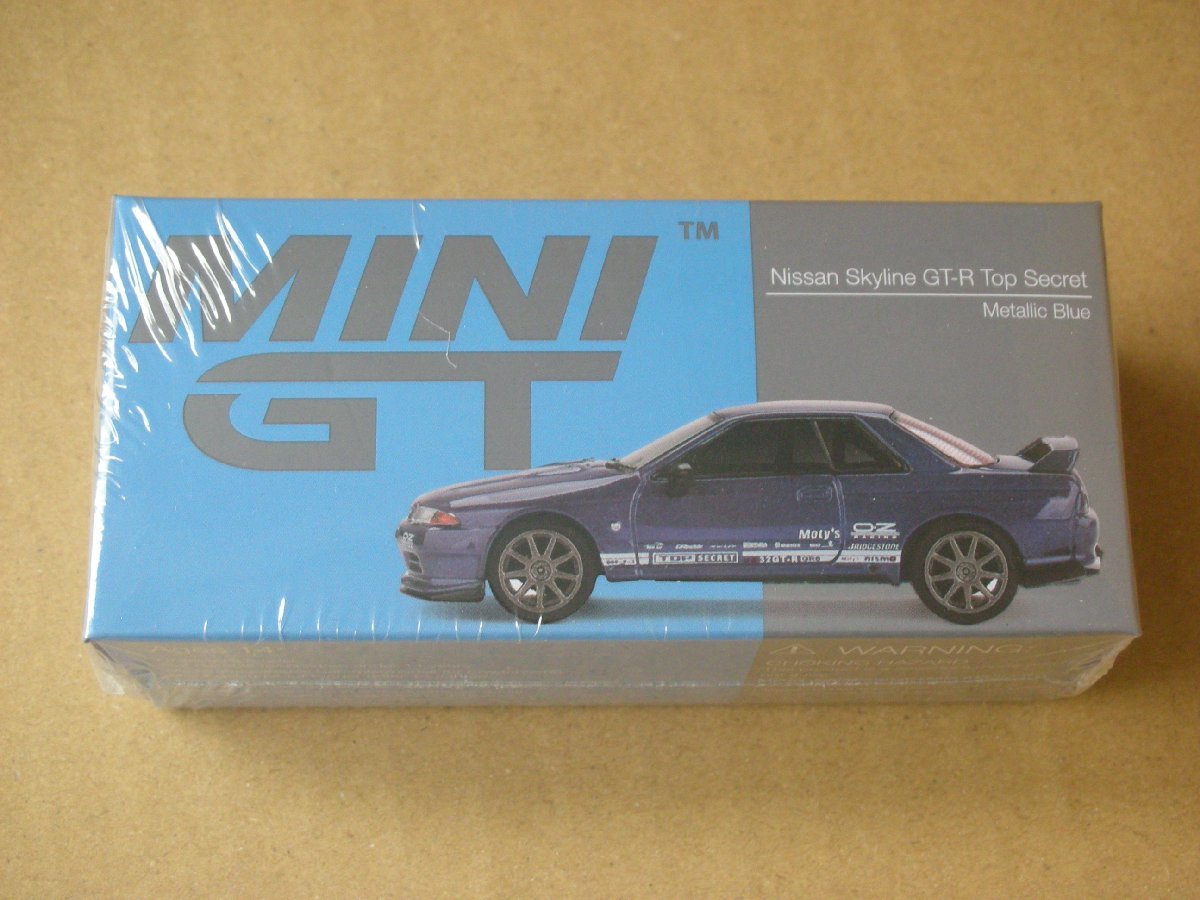 MINI GT 1/64 ニッサン スカイライン GT-R VR32 Top Secret メタリックブルー 右ハンドル 完成品_画像1