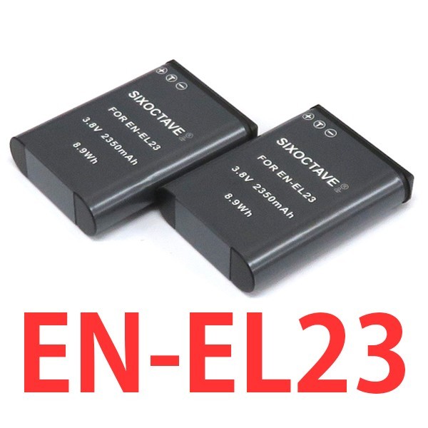 EN-EL23 Nikon 互換バッテリー 2個 純正充電器で充電可能 COOLPIX P600 P610 P610s B700 P900 P900s S810cの画像1
