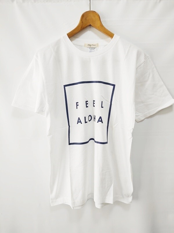 新品タグ付き Lilly & Emma FEEL ALOHA ロゴ Tシャツ 半袖 ホワイト Mサイズ リリーアンドエマ_画像1