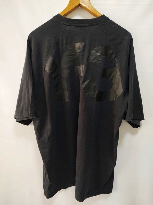 Y-3 ワイスリー Yohji Yamamoto 黒 ブラック ラグランスリーブ Tシャツ バックプリントロゴ XLサイズ_画像1