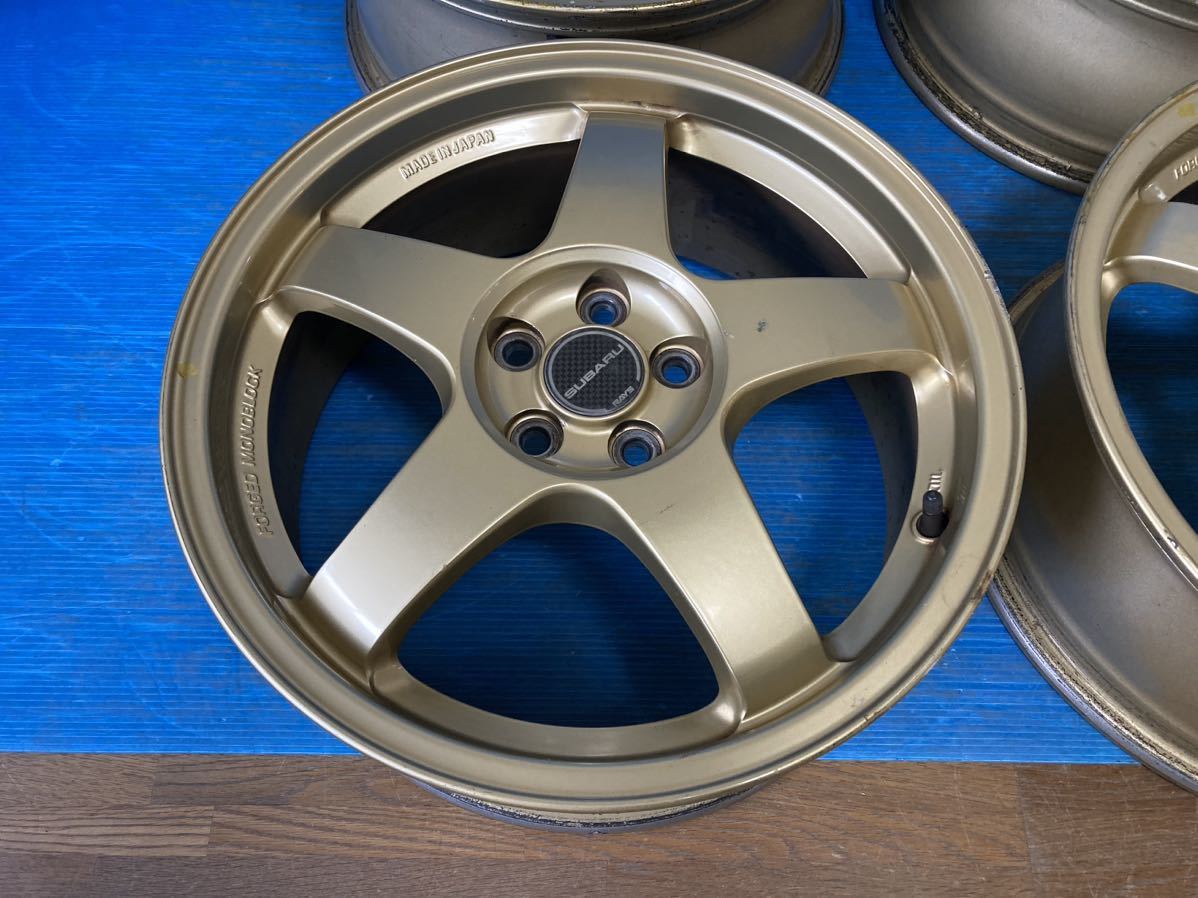 RAYS FORGED MONOBLOCK スバル インプレッサ 純正 オプション JAPAN 17インチ 17x7JJ +55 100/5H 中古3本 レイズ RE B51 鍛造 日本製_画像2