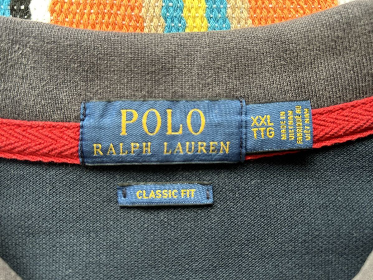 送料無料 ポロ ラルフローレン ポロシャツ XXL ビッグポニー ネイビー クラシックフィット ルーズシルエット 半袖 Polo Ralph Lauren RRL
