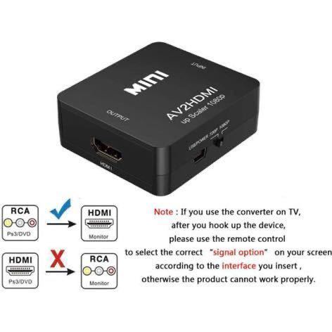 AV to HDMI 変換 コンバーター rca to hdmi av変換 アダプター アナログ/コンポジット/三色/ビデオ端子 hdmi 変換ケーブル 3色rca/av変換_画像3