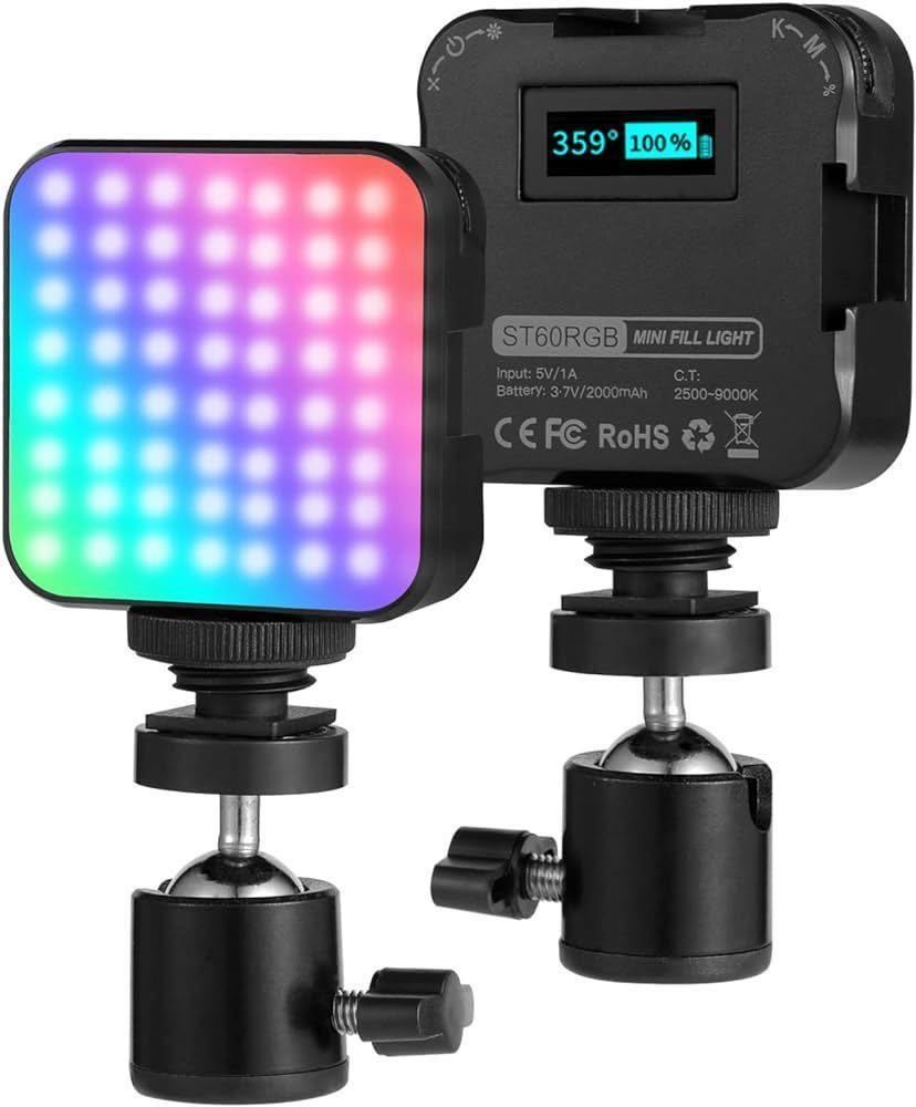 Yakia RGB photographing light LED video light 359 color RGB mode 60 piece LED brightness adjustment . possibility 2500K-9000K 2000mAh Type-C rechargeable YouTube Tik Tok camera 