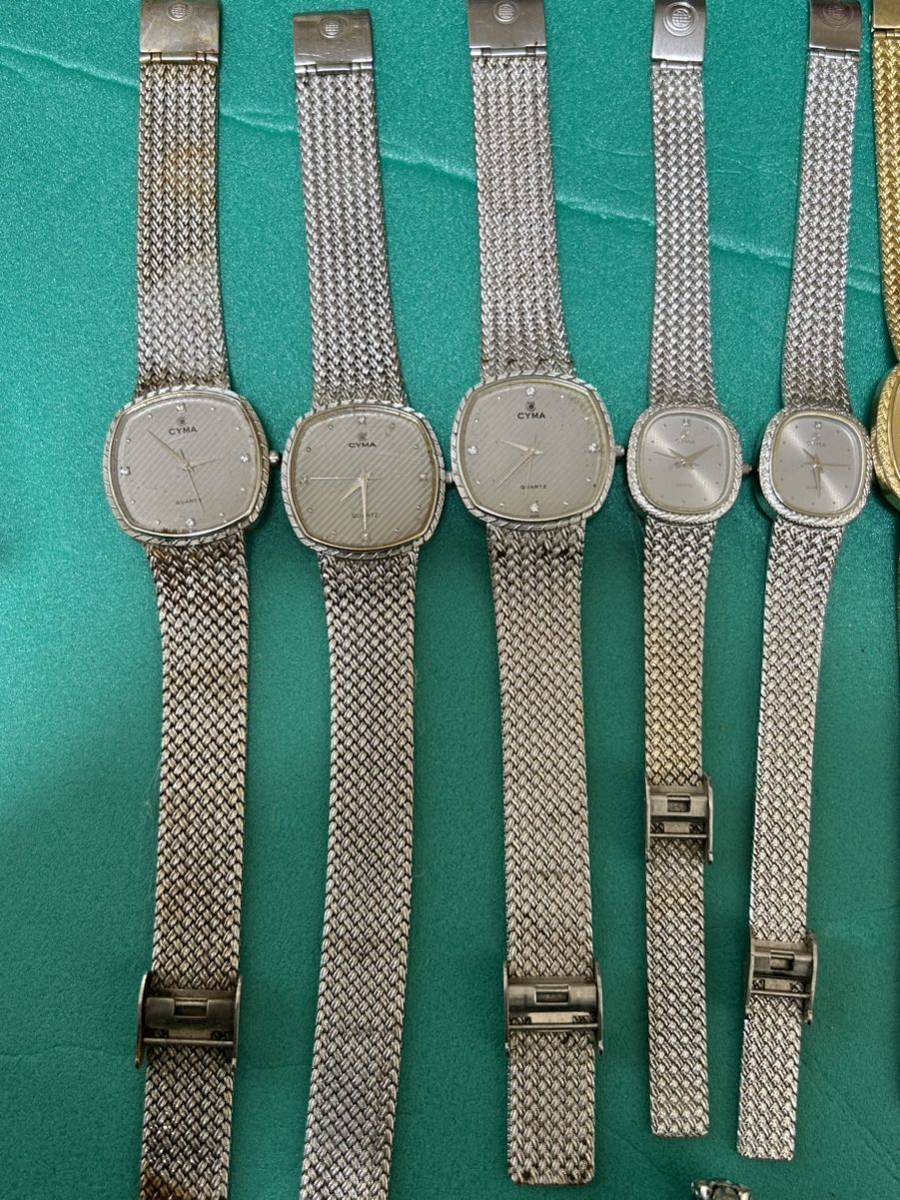 CYMA Cima quarts men's lady's wristwatch together 17 point set Junk 