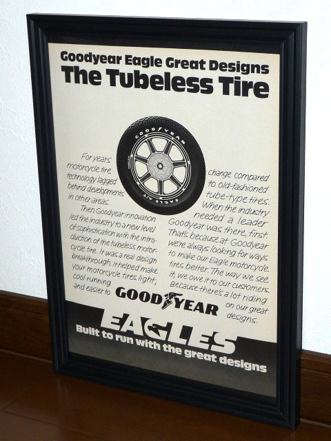 1978年 USA 70s 洋書雑誌広告 額装品 Goodyear Eagles グッドイヤー イーグル (A4size) / 検索用 店舗 ガレージ ディスプレイ 看板 装飾 AD_画像1