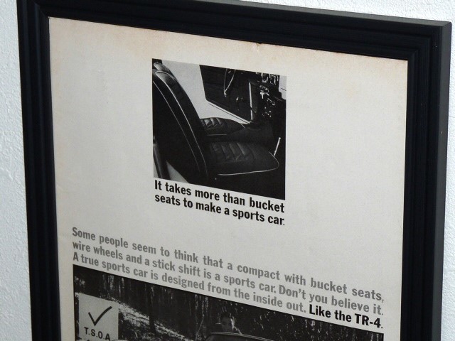 1963 год USA vintage иностранная книга журнал реклама рамка товар Triumph TR-4 Triumph TR4 (A4size) / для поиска магазин гараж дисплей табличка оборудование орнамент автограф 