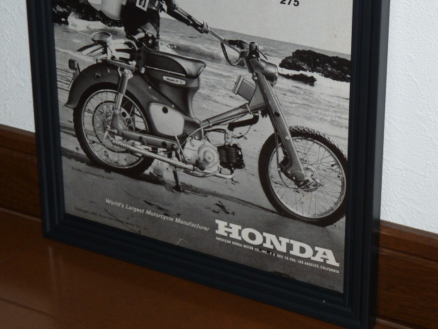 1963年 USA 洋書雑誌広告 額装品 Honda Trail 55 ホンダ (A4size) / 検索用 C105 CA105 C100 カブ 店舗 ガレージ ディスプレイ 看板 装飾_画像3