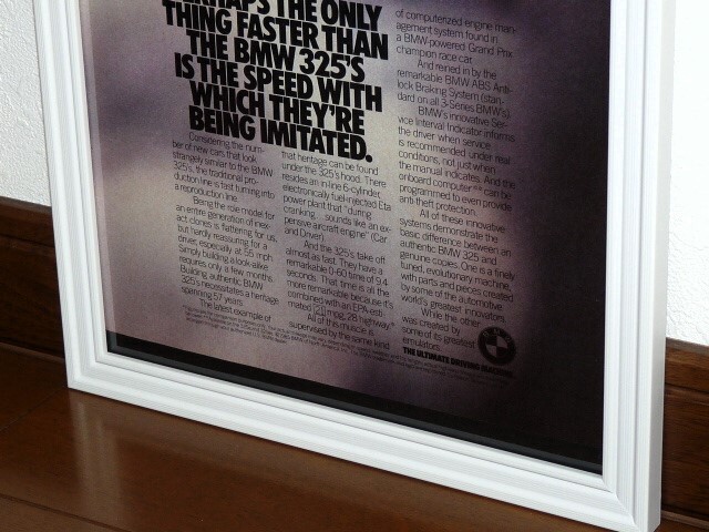 1985 год USA 80s иностранная книга журнал реклама рамка товар BMW 325s (A4size) / для поиска 325 магазин гараж табличка дисплей оборудование орнамент AD автограф 