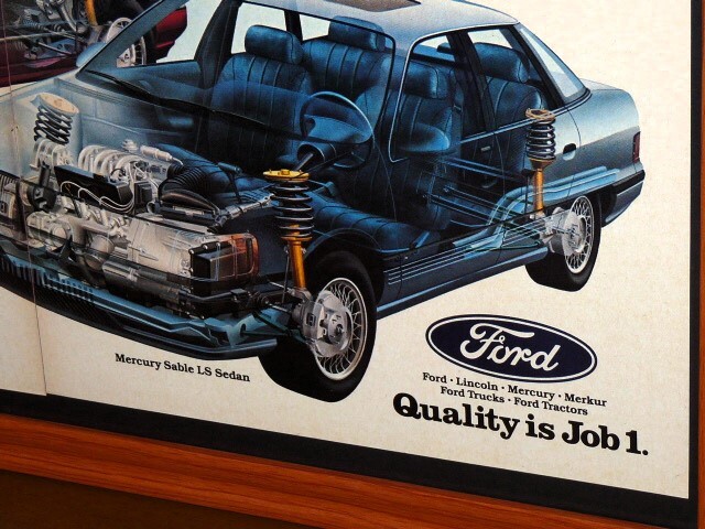 1985年 USA 洋書雑誌広告 額装品 Ford Taurus + Mercury Sable トーラス セーブル (A3size) /検索用 店舗 看板 ガレージ ディスプレイ 装飾_画像7