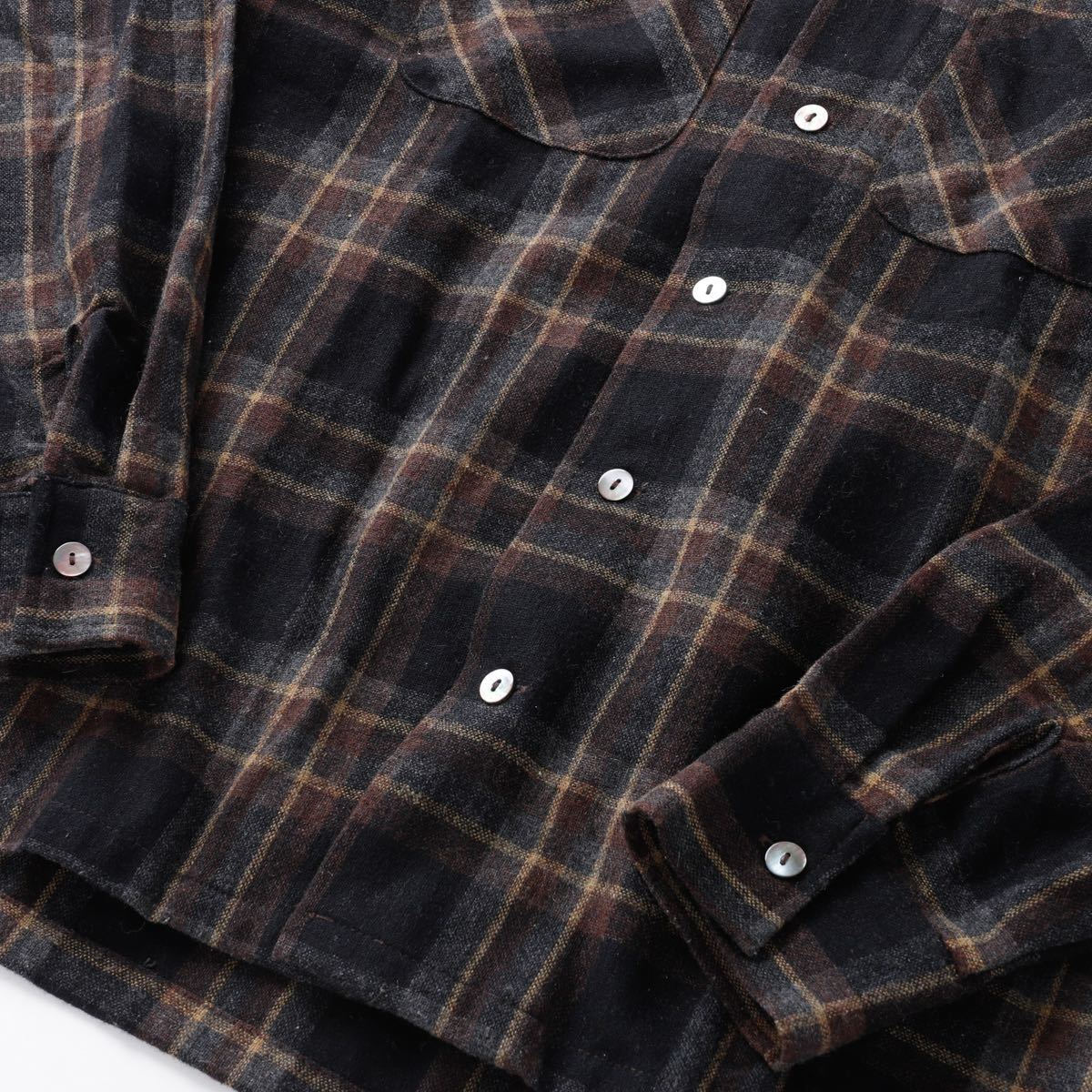 【極美品】60s TEMPTATION special vintage wool check flannel shirt ヴィンテージ ウール チェック フランネル シャツ M USA製 アメカジ_画像4
