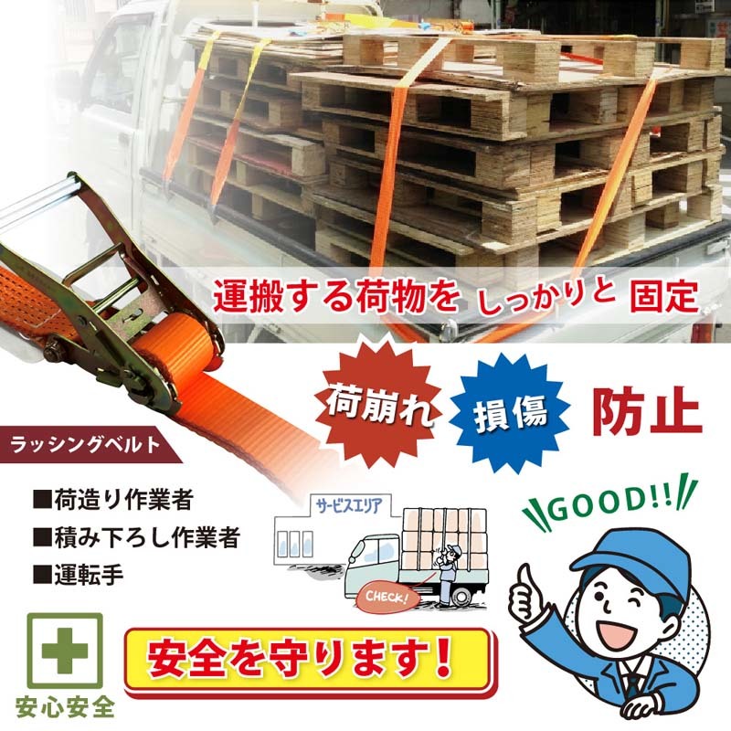 10セット Jフック 幅50mm 固定側0.5m 巻側6m ラッシングベルト ラチェット バックル式 工具 作業 運搬用ベルト 種類豊富 金具_画像3