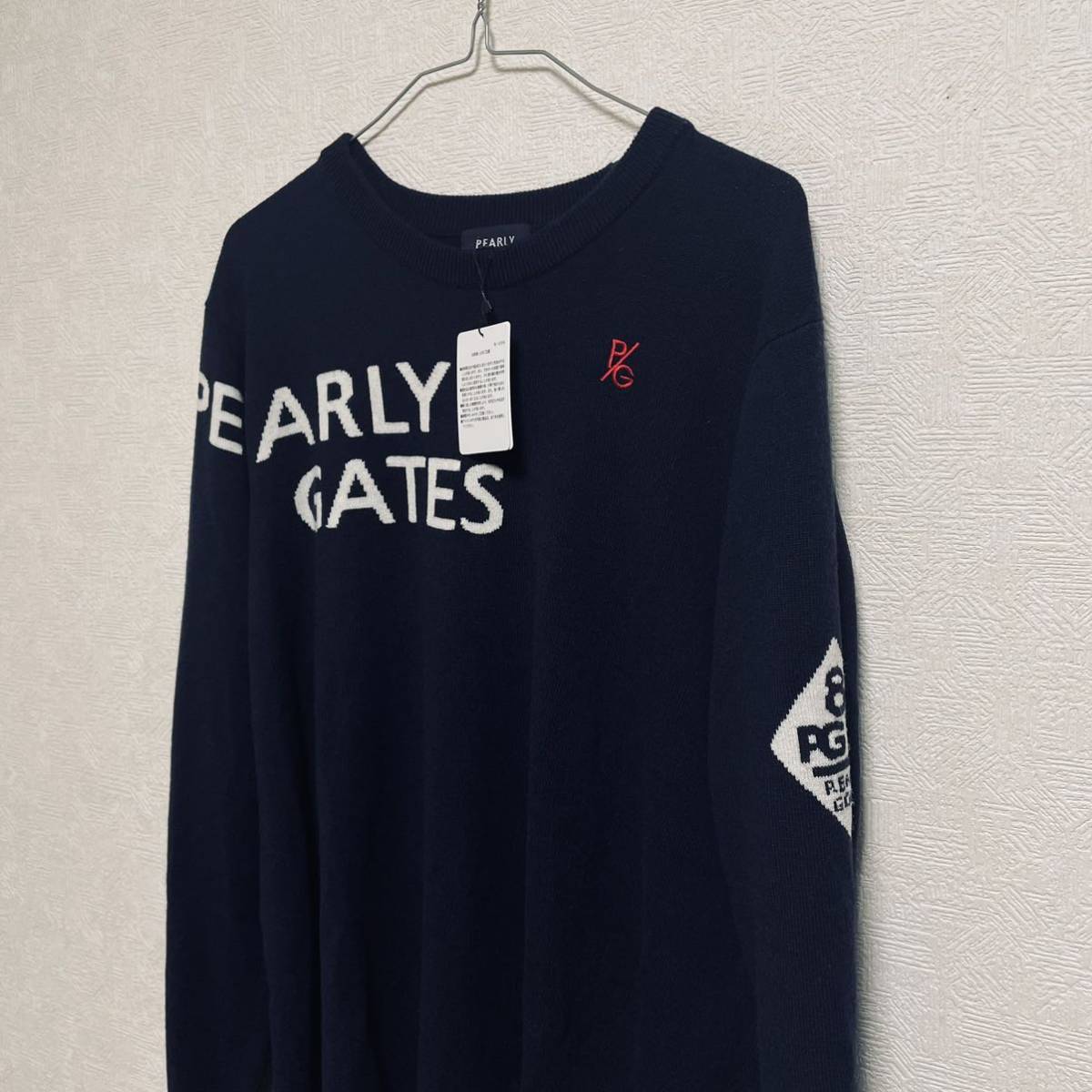 新品未使用　pearly gates パーリーゲイツ　カシミヤ　カシミア　ネイビー　5 ニット　セーター_画像1