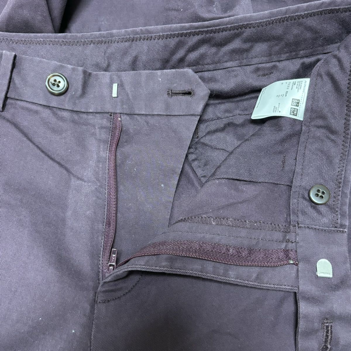 【UNIQLO】ユニクロ チノパン 紫 パープル スリムフィットチノ ストレッチ ポケット 上品 綿混 コットン メンズ サイズW82㎝/Y3344 SS_画像5
