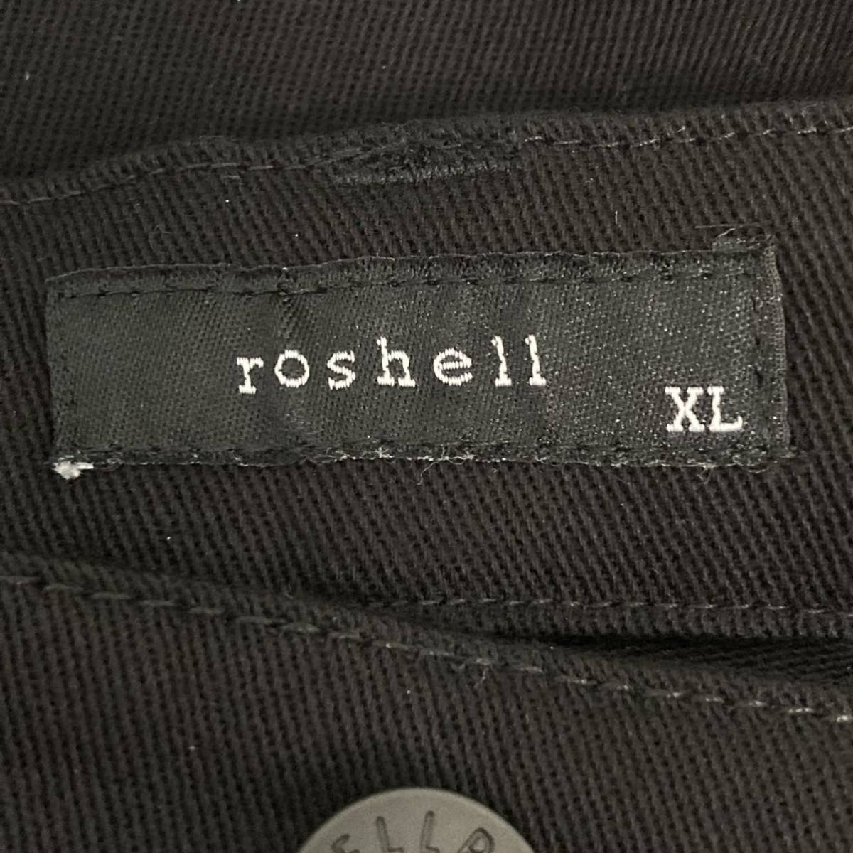 【roshell】ロシェル コットン ストレッチ デニム パンツ ジーンズ ジーパン シンプル 無地 ボトムス アメカジ ブラック メンズ XL/Y3649UU_画像8
