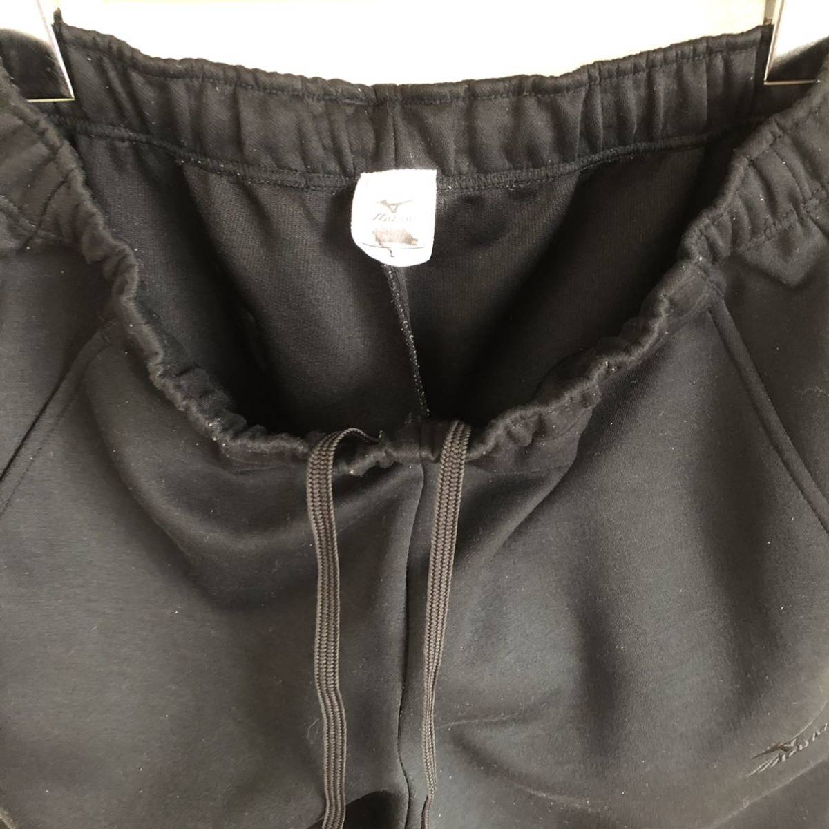 [MIZUNO] Mizuno truck pants jersey black black men's sport training waist rubber casual bottoms L/Y4294BB