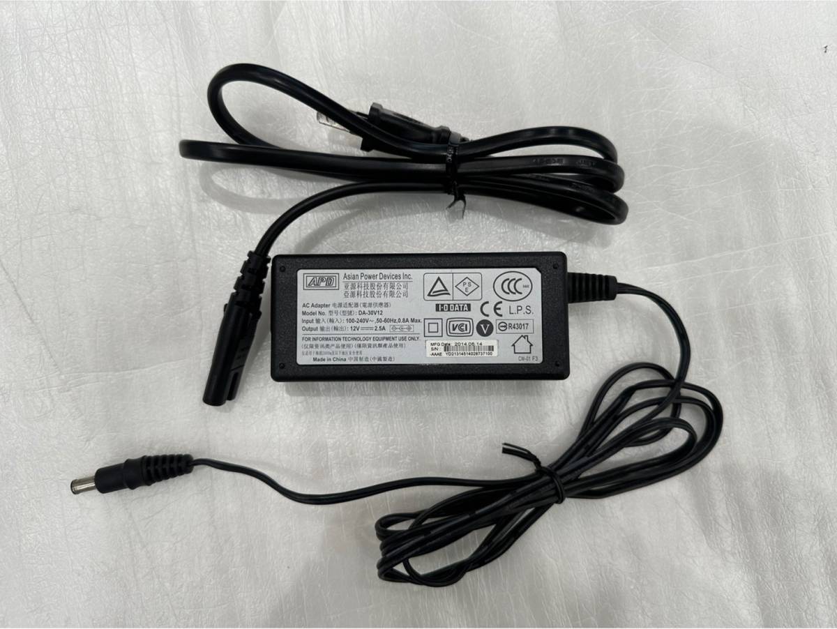 【APD】 ACアダプタ DA-30V12 12V 2.5A 外径5 内径3.3 センターピン有り　送料185~_画像1