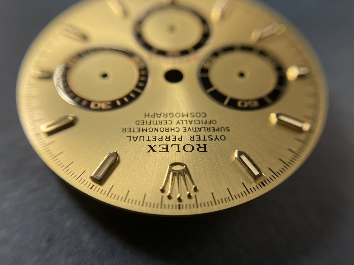 極美 純正16523 16528 16518 文字盤 デイトナ トリチノバ ロレックス ROLEX COSMOGRAPH DAYTONA luminova gold cal4030 dial 金色 ダイヤル_画像5