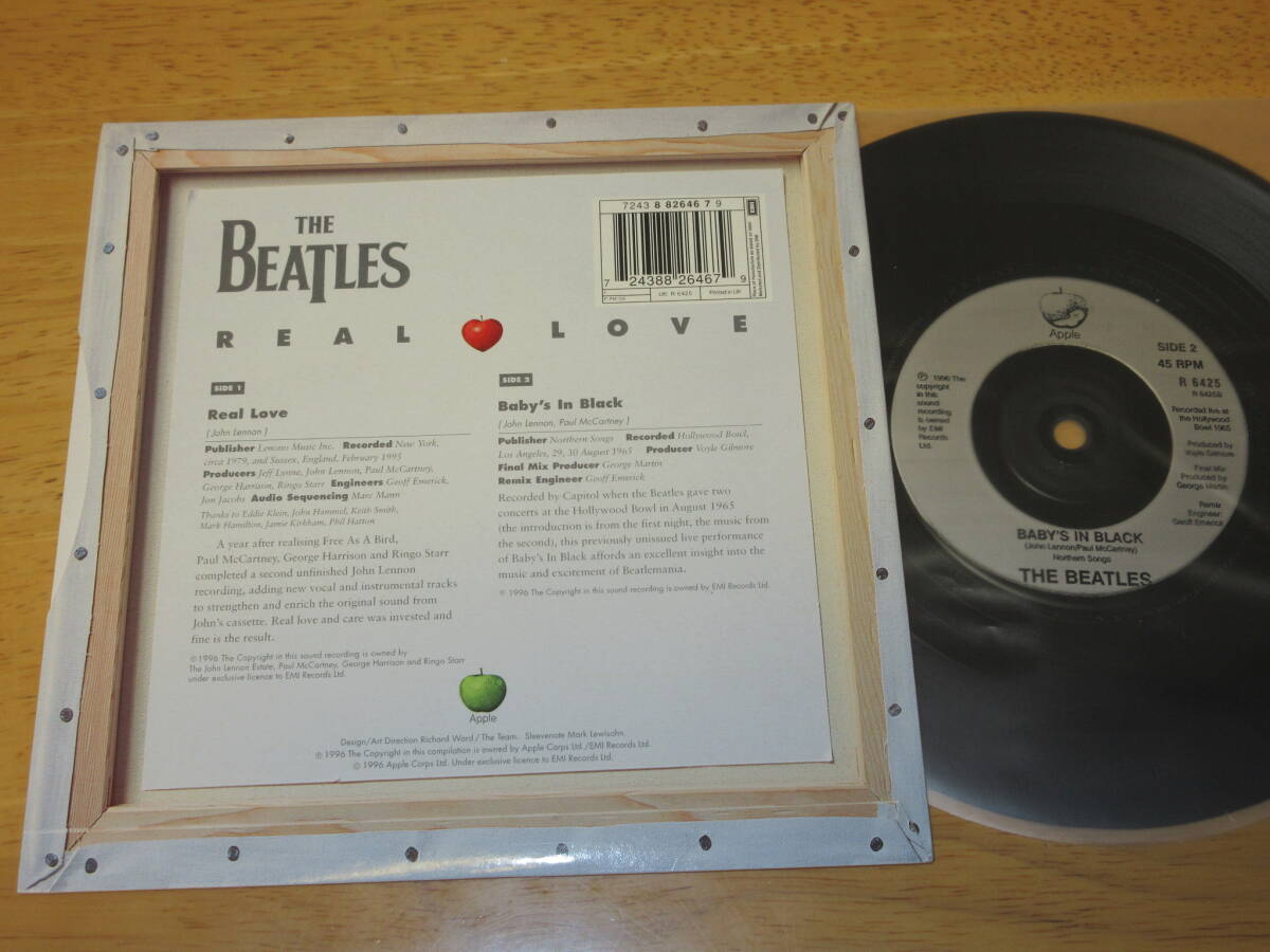 ◆◇THE BEATLES(ザ・ビートルズ)【REAL LOVE/BABY'S IN BLACK(Live At The Hollywood Bowl,1965.8.30)】英盤シングル/R 6425◇◆_画像2