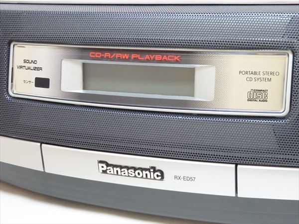  希少稼働品●Panasonic/パナソニック CDラジカセ CD/Wカセット/FM/AM RX-ED57 迫力サウンド サウンドバーチャライザー●リモコン付き