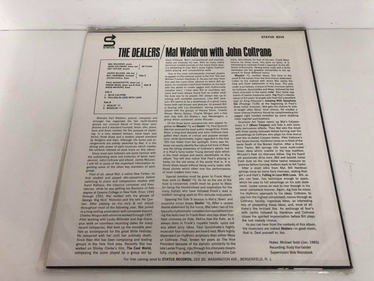 ▼　【☆LPレコード　The Dealers　Mal Waldron With John Coltrane / Jackie McLean / Paul Quinic…】141-02402_画像2